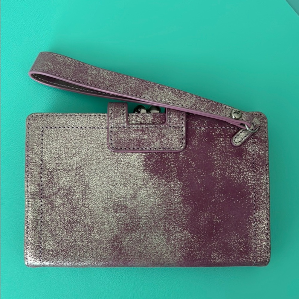 Violet Metallic Leather Wristlet - Picture 3 of 8